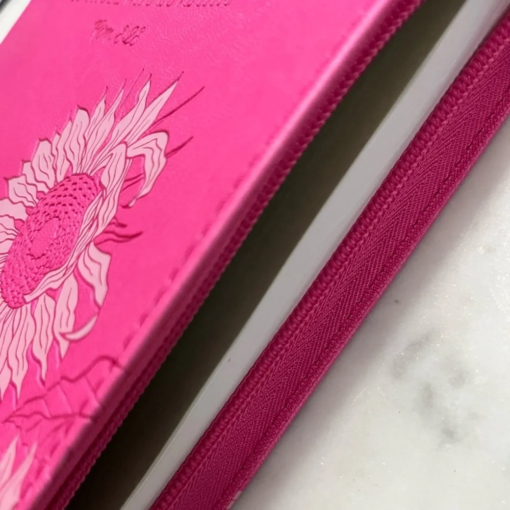 Women’s Fuchsia Pink Blank Prompted Journal Diary God Works For The Good - Gift